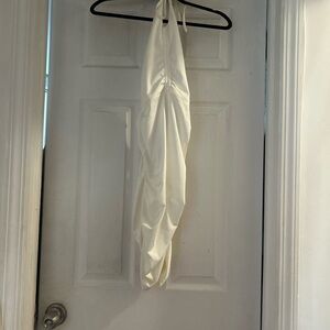 Elegant White Halter Dress